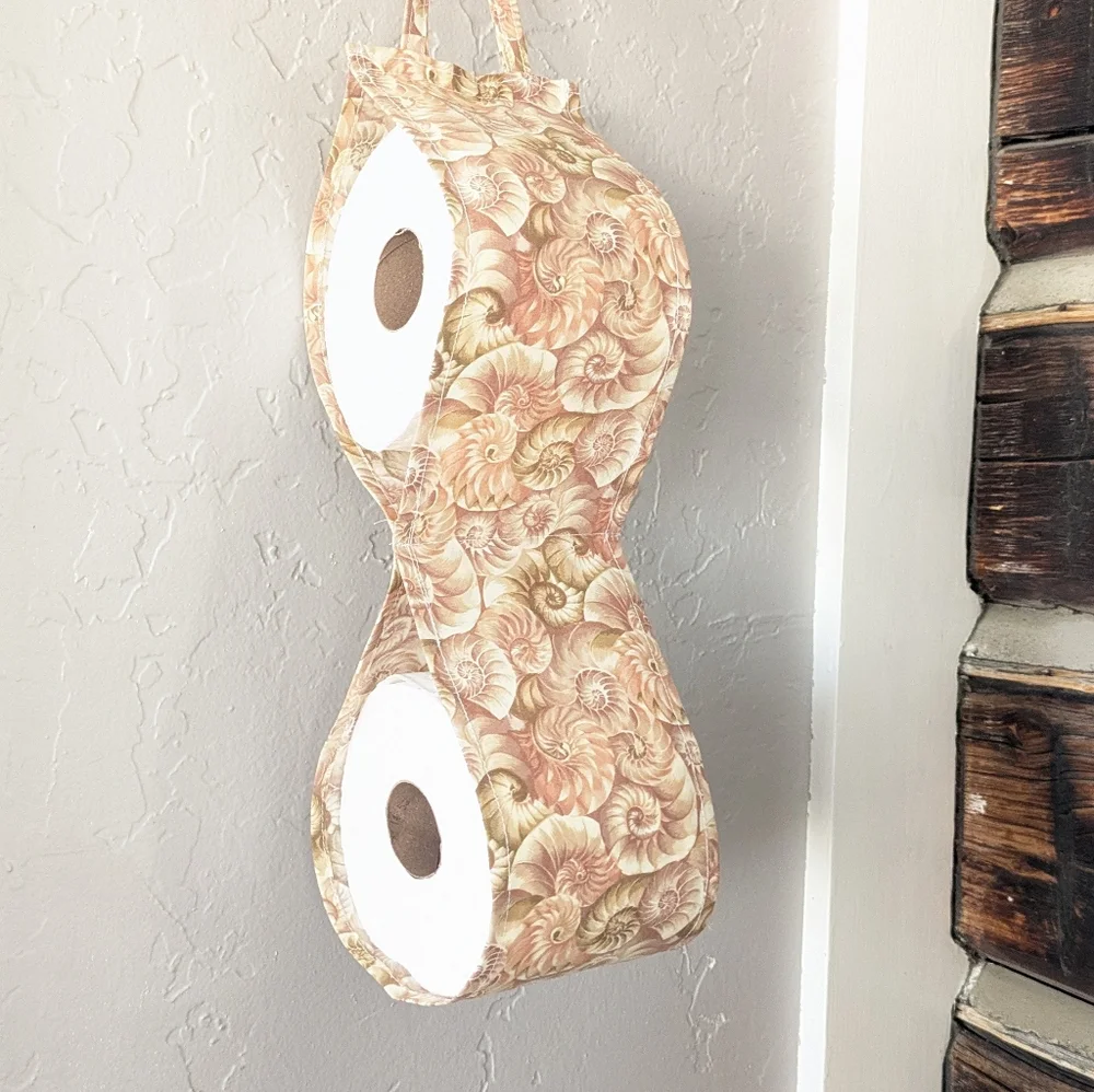 Ammonite Sea Shell Fossil TP Toilet Paper Towel Holder Storage Solution Guests